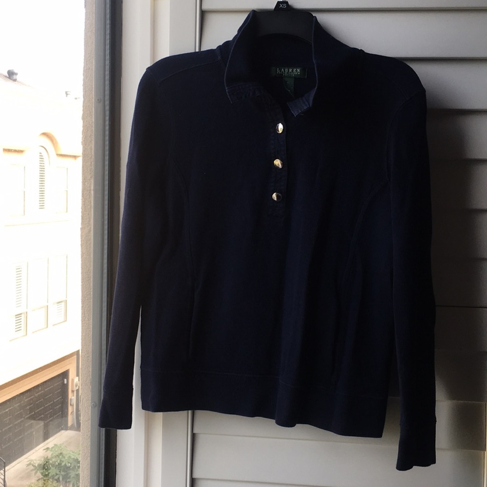 Blue Ralph Lauren ribbed cotton pullover